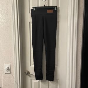 Black leggings with fur interior.